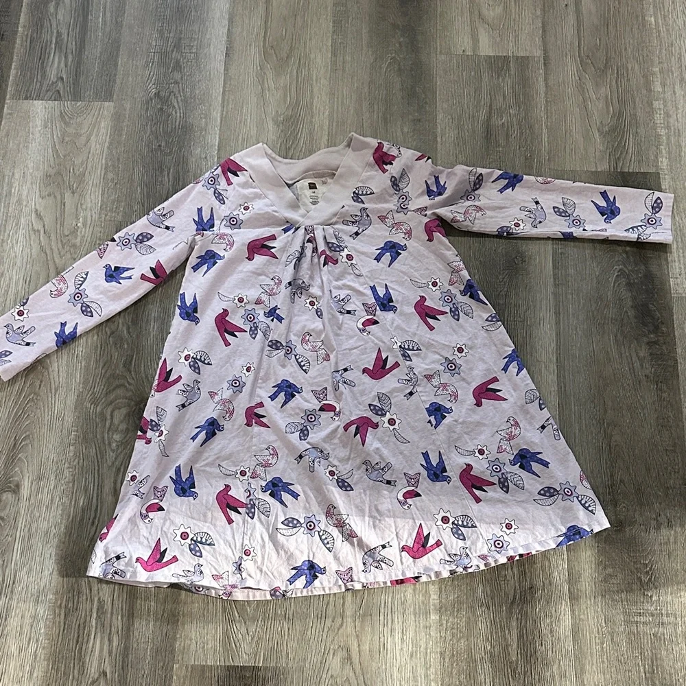 Tea Bird Print Long Sleeve‎ Dress size 12
